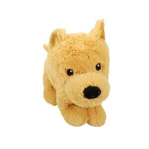 Goffa Tan Dog Puppy Plush Stuffed Animal Toy Embroidered Eyes Soft